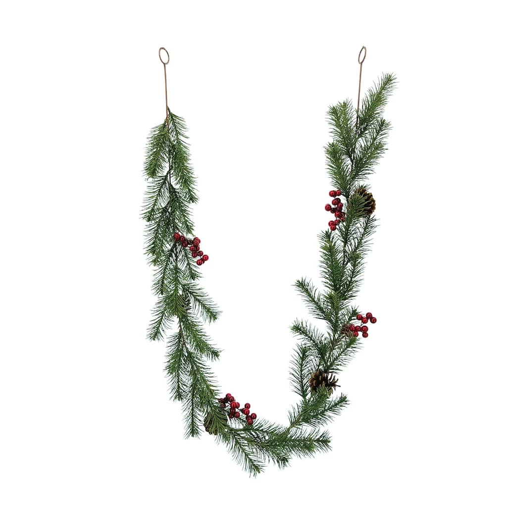Outlet 🌟 6ft. Pine & Red Berry Garland by Ashland® 💯 4 Outlet 🌟 6ft. Pine & Red Berry Garland by Ashland® 💯 - Image 2