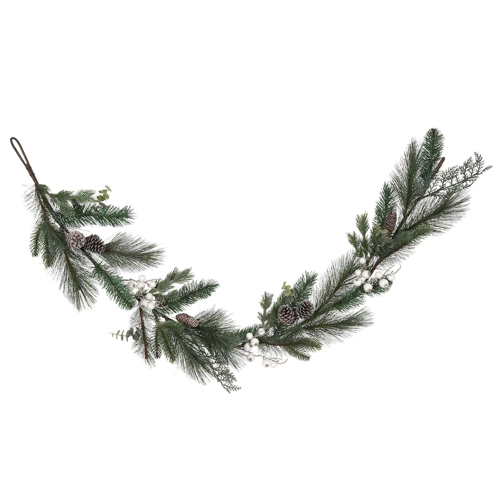 New 👏 6ft. White Glitter Berry & Pine Garland by Ashland® 🔥 4 New 👏 6ft. White Glitter Berry & Pine Garland by Ashland® 🔥 - Image 2