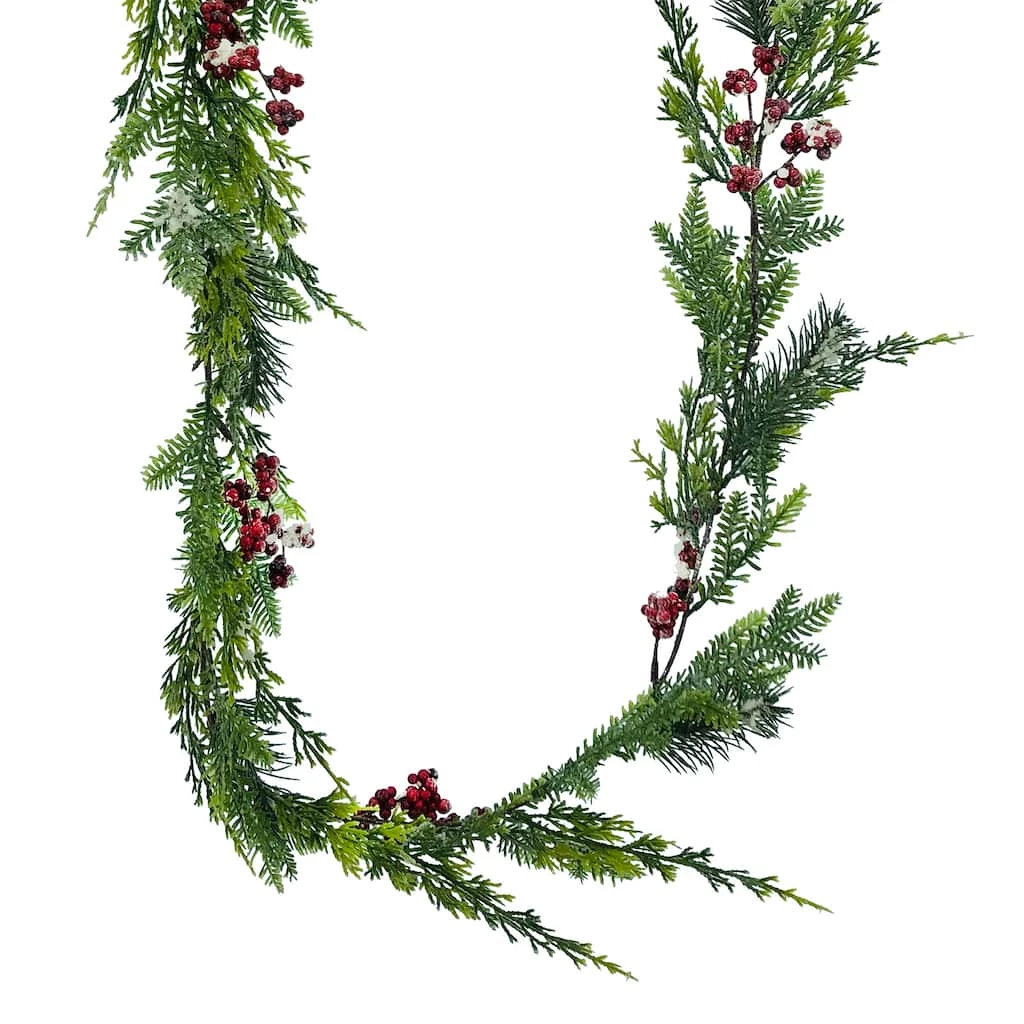 Wholesale ❤️ 6ft. Snowy Cedar & Red Berry Garland by Ashland® ⭐ 3 Wholesale ❤️ 6ft. Snowy Cedar & Red Berry Garland by Ashland® ⭐
