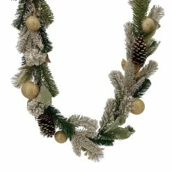 Outlet π 6ft. Snowy Pine & Gold Ornament Garland by Ashland® π