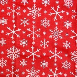 Outlet ❤️ Red Snowflake Cotton Fabric by Loops & Threads® 🤩
