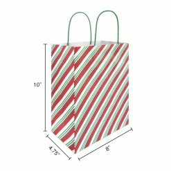 Coupon 🛒 Medium Red & White Diagonal Stripes Gift Bags, 5ct. by Celebrate It™ 🎄 Christmas 💯 -Christmas Shop 10699615 3