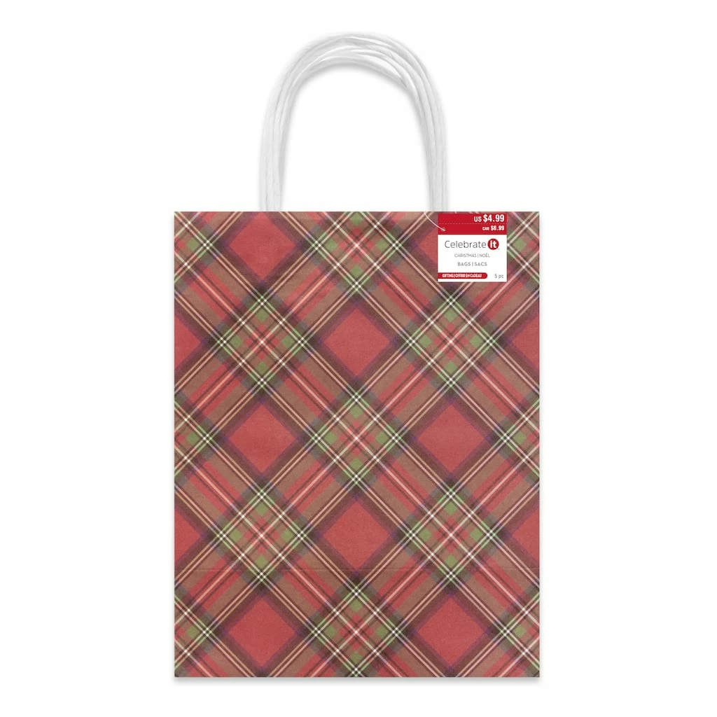 Hot Sale π― Medium Plaid Gift Bags, 5ct. by Celebrate It™ π Christmas π 6 Hot Sale π― Medium Plaid Gift Bags, 5ct. by Celebrate It™ π Christmas π - Image 4