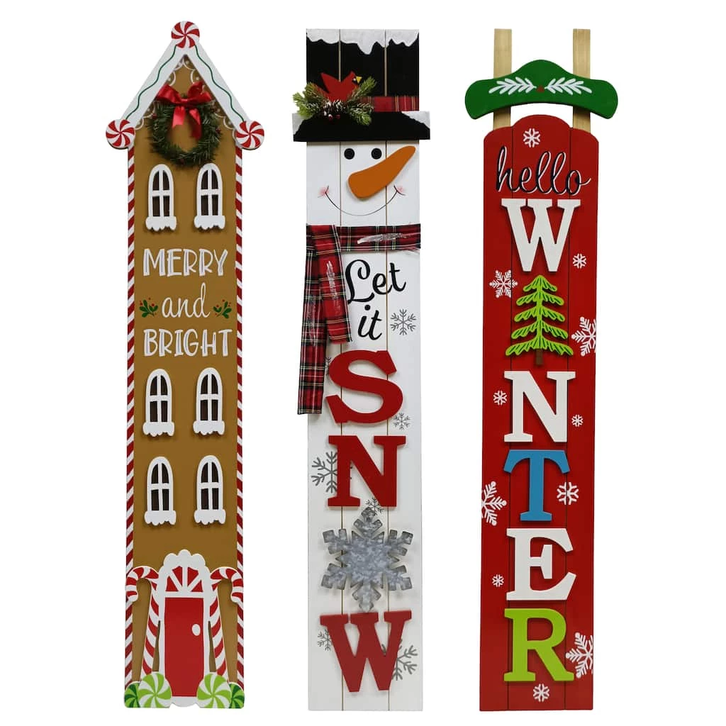 Outlet π Assorted Wood Winter Door Greeter by Ashland® 𧨠3 Outlet π Assorted Wood Winter Door Greeter by Ashland® π§¨
