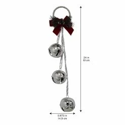 Best Pirce 👏 24" Shiny Silver 3 Bell Door Hanger by Ashland® ❤️ -Christmas Shop 10699746 3