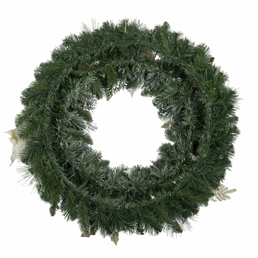 Budget π 30" Flocked Pine, Poinsettia, Ornament & Fern Wreath by Ashland® π 5 Budget π 30" Flocked Pine, Poinsettia, Ornament & Fern Wreath by Ashland® π - Image 3