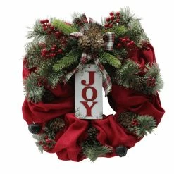 Top 10 👏 24" Red & Green Joy Burlap Wreath by Ashland® ⌛
