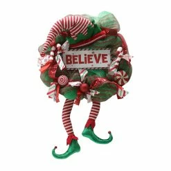 Best Sale 😍 22" Red & Green Hat With Elf Legs Wreath by Ashland® 🔔