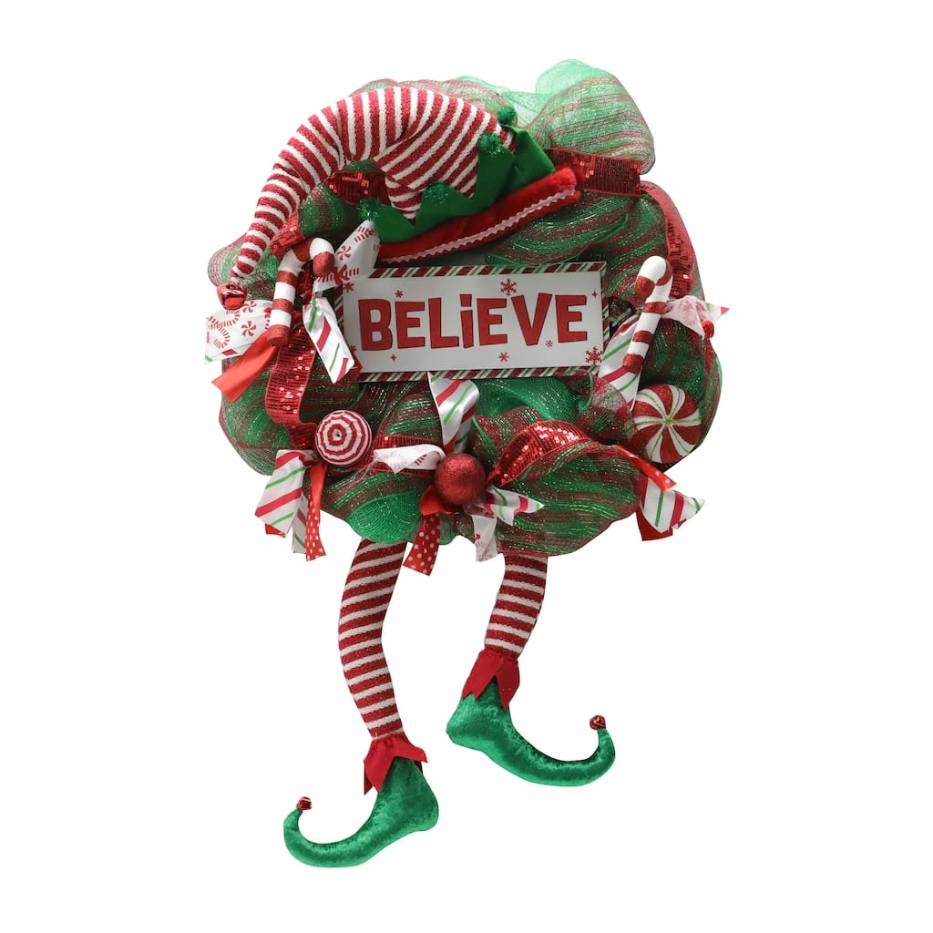 Best Sale π 22" Red & Green Hat With Elf Legs Wreath by Ashland® π 3 Best Sale π 22" Red & Green Hat With Elf Legs Wreath by Ashland® π