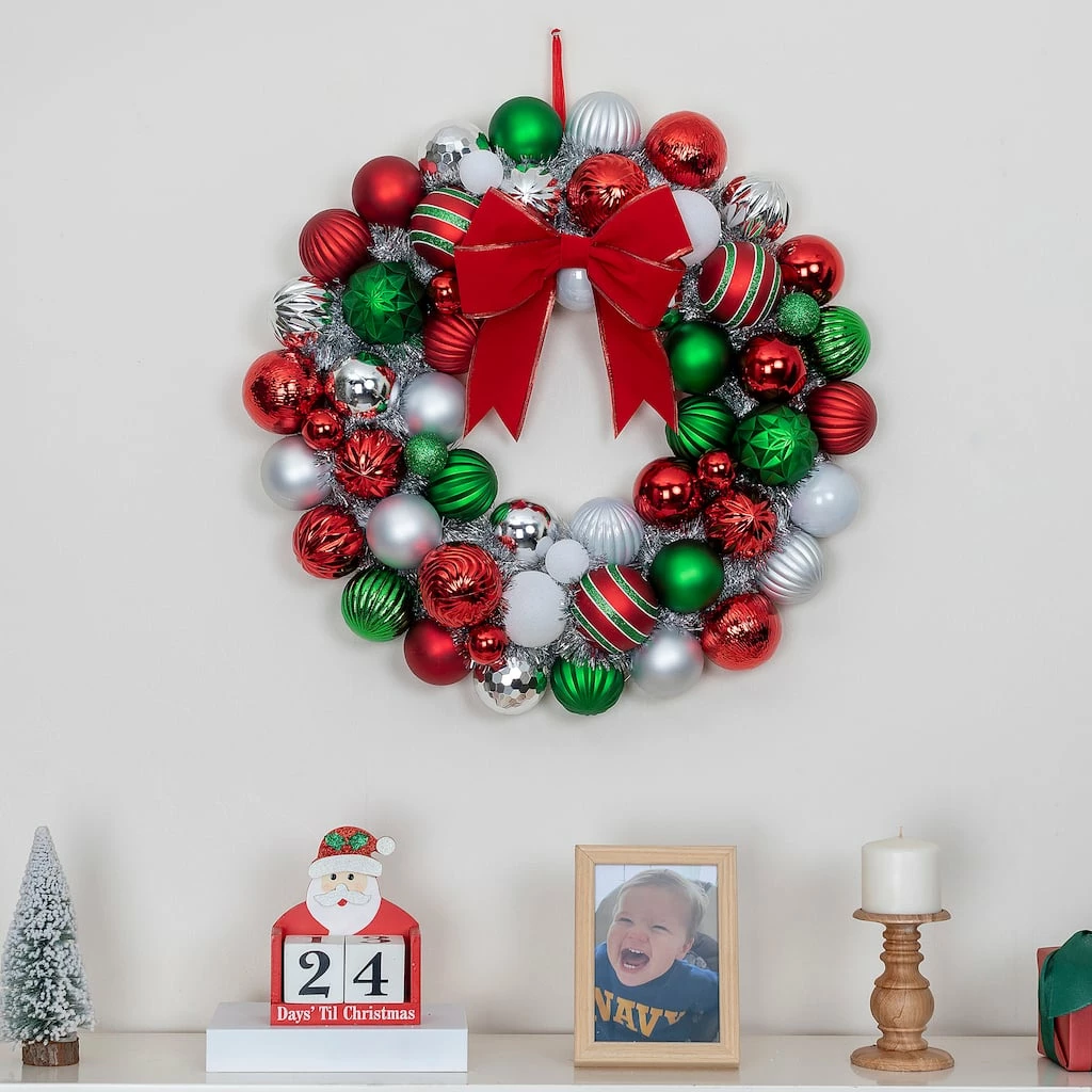 Discount π 23" Multicolored Ball Ornament Wall Wreath by Ashland® π 6 Discount π 23" Multicolored Ball Ornament Wall Wreath by Ashland® π - Image 4