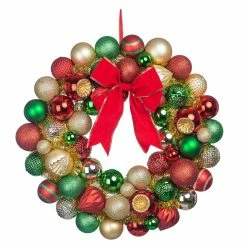 Buy βοΈ 23" Red, Green & Gold Ball Ornament Wall Wreath by Ashland® π