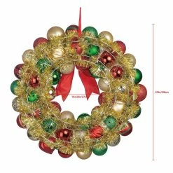 Buy ✔️ 23" Red, Green & Gold Ball Ornament Wall Wreath by Ashland® 🌟 -Christmas Shop 10699989 3