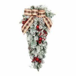 Hot Sale 👍 28" Pine, Eucalyptus & Berry Teardrop Swag by Ashland® ❤️