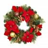 Deals 🥰 24" Red & Gold Poinsettia & Pinecone Wreath by Ashland® 😀