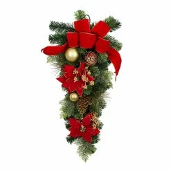 Promo 🎁 32" Poinsettia & Pinecone Teardrop by Ashland® 😉