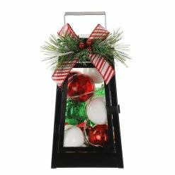 Promo 💯 12" Black Lantern With Ornaments & LED Lights by Ashland® 🥰
