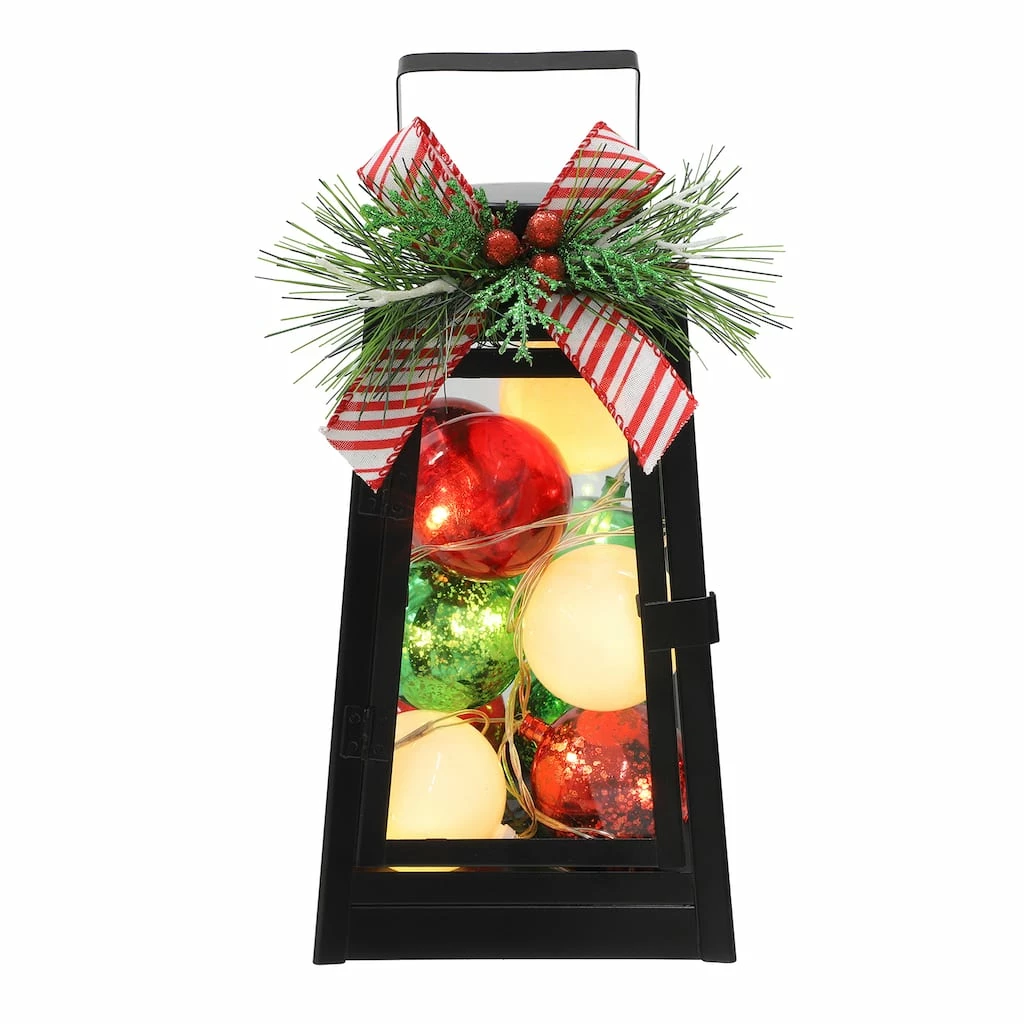 Promo 💯 12" Black Lantern With Ornaments & LED Lights by Ashland® 🥰 4 Promo 💯 12" Black Lantern With Ornaments & LED Lights by Ashland® 🥰 - Image 2