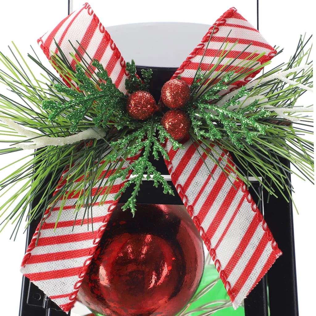Promo 💯 12" Black Lantern With Ornaments & LED Lights by Ashland® 🥰 5 Promo 💯 12" Black Lantern With Ornaments & LED Lights by Ashland® 🥰 - Image 3