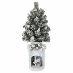 Flash Sale 💯 2ft. Artificial Pine Tree With Deer Tin Pot by Ashland® 🔥