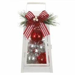 Flash Sale 🥰 12" White Lantern With Ornaments & Bow by Ashland® 🌟