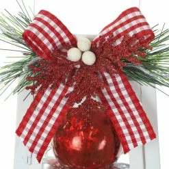 Flash Sale 🥰 12" White Lantern With Ornaments & Bow by Ashland® 🌟 -Christmas Shop 10700068 3