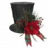 Budget 🛒 10" Red & Black Tabletop Snowman Hat With Pine, Holly Berries & LED Lights by Ashland® 💯 -Christmas Shop 10700069 1