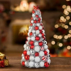 Top 10 🧨 22" Red & White Ornament Tree by Ashland® 🛒 -Christmas Shop 10700082 4
