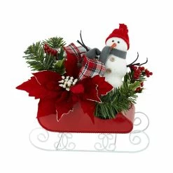 Wholesale ⌛ 12" Red & White Snowman Sleigh Table Display by Ashland® ⌛