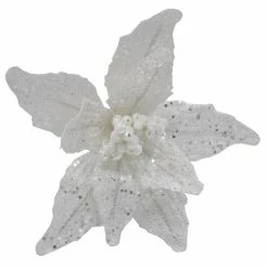 Flash Sale ❤️ White Glitter Poinsettia Pick by Ashland® 🧨 -Christmas Shop 10700099 3