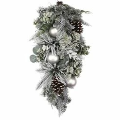 Buy π 24" Flocked Pine & Ornament Teardrop Swag by Ashland® π