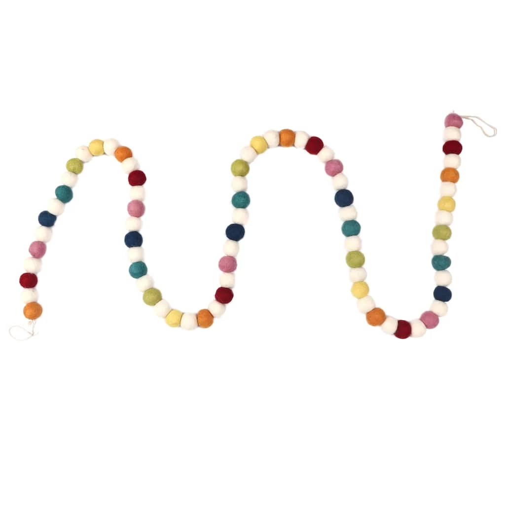 Best Sale π 6ft. Bright Multicolor Felt Pom Pom Garland by Ashland® π 5 Best Sale π 6ft. Bright Multicolor Felt Pom Pom Garland by Ashland® π - Image 3