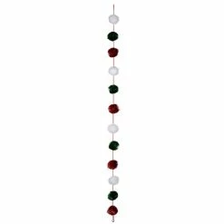 Coupon 🤩 6ft. Red, Green & White Pom Pom Garland by Ashland® 😉 -Christmas Shop 10700522 3