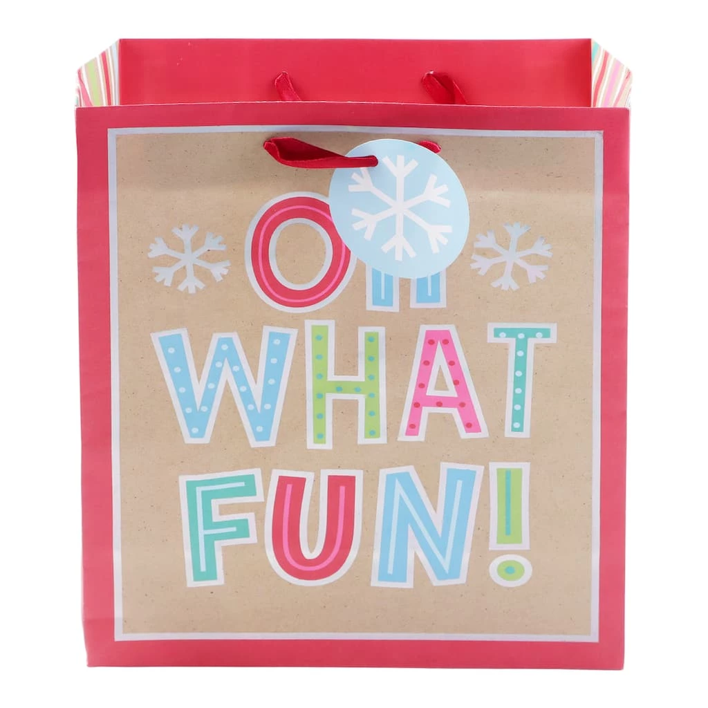 Deals ✔️ Medium Oh What Fun & Stripe Gift Bags, 2ct. by Celebrate It™ ❄ Christmas ⭐ 4 Deals ✔️ Medium Oh What Fun & Stripe Gift Bags, 2ct. by Celebrate It™ ❄ Christmas ⭐ - Image 2