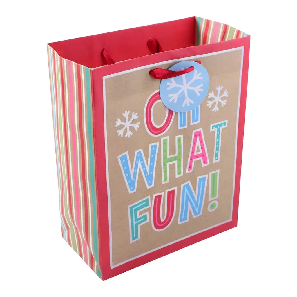 Deals ✔️ Medium Oh What Fun & Stripe Gift Bags, 2ct. by Celebrate It™ ❄ Christmas ⭐ 5 Deals ✔️ Medium Oh What Fun & Stripe Gift Bags, 2ct. by Celebrate It™ ❄ Christmas ⭐ - Image 3