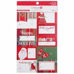 Promo 😀 Red Holiday Sticker Gift Tags by Celebrate It™ 🎄 Christmas ✨
