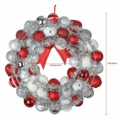 Promo 👏 23" Red & White Ball Ornament Wall Wreath by Ashland® 🥰 -Christmas Shop 10700709 3