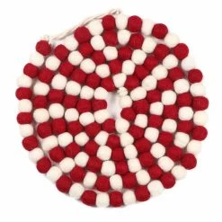 Hot Sale 🌟 6ft. Red & White Skinny Pom Pom Garland by Ashland® 🧨