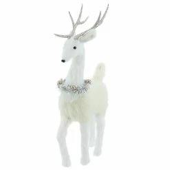 Best reviews of 🎉 20.5" White Standing Deer with Tinsel Wreath Tabletop Figure by Ashland® 😍