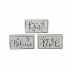Best deal π Assorted 7'' Believe/Peace/Merry Block Tabletop Décor by Ashland® π―