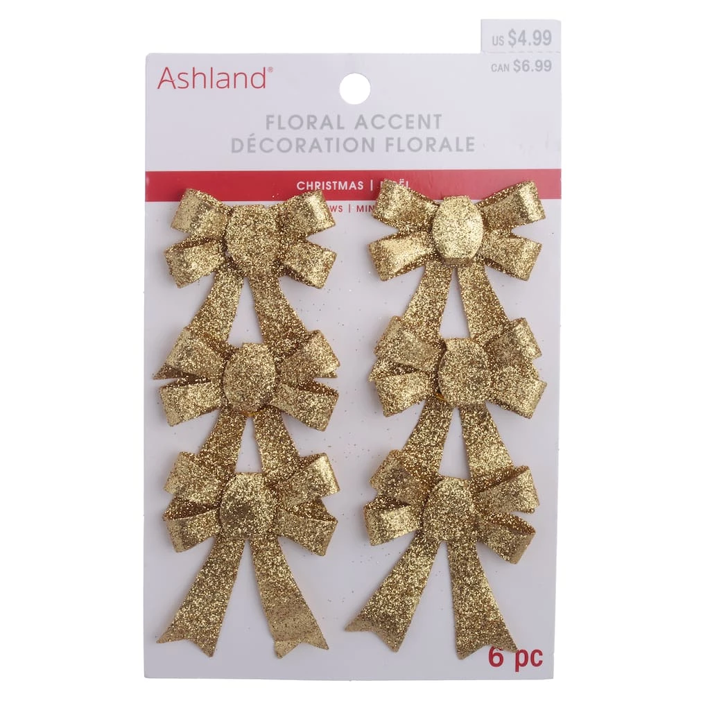 Outlet βοΈ Red Glitter Bows, 6ct. by Ashland® π Christmas βοΈ 3 Outlet βοΈ Red Glitter Bows, 6ct. by Ashland® π Christmas βοΈ
