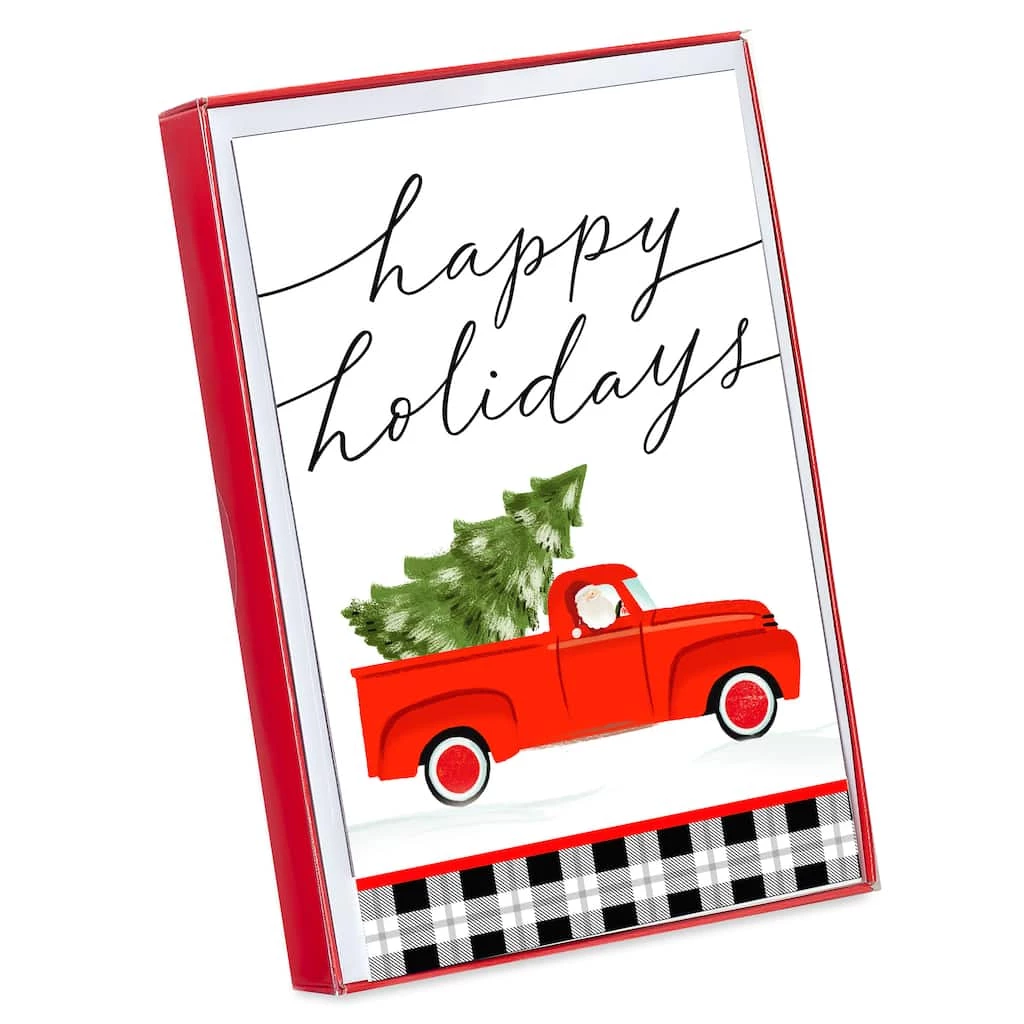 Promo π American Greetings® Happy Holidays Red Truck Box of Cards π₯° 3 Promo π American Greetings® Happy Holidays Red Truck Box of Cards π₯°
