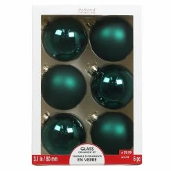 Budget β 6ct. 3.1" Dark Green Glass Ball Ornaments by Ashland® π₯°