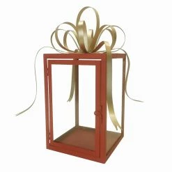 Deals ❤️ 13.5" Red & Gold Gift Box Lantern by Ashland® ⌛ -Christmas Shop 10701725 2