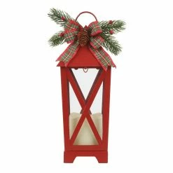 Best Sale 😀 13" Red LED Candle Lantern with Greenery by Ashland® 🥰