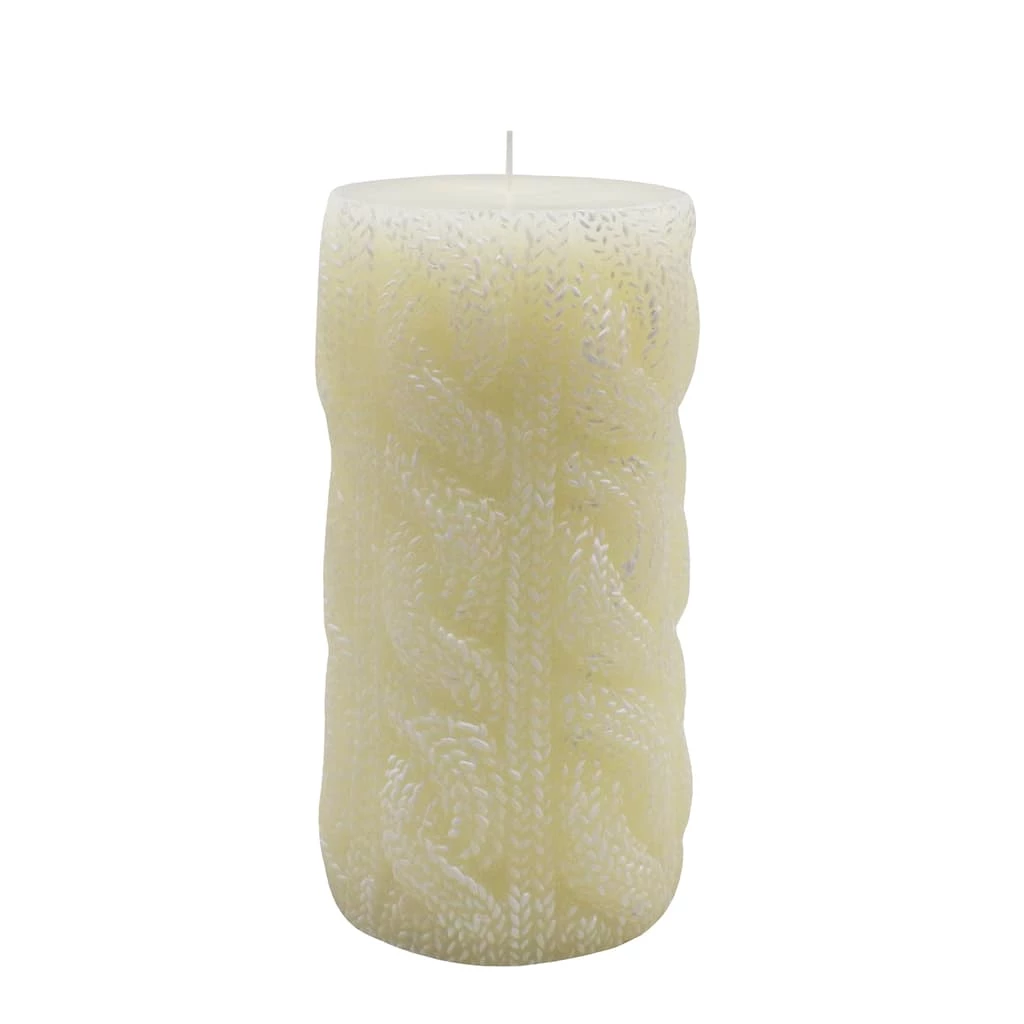 Discount π 3" x 6" Ivory Cable Knit Pillar Candle by Ashland® π 3 Discount π 3" x 6" Ivory Cable Knit Pillar Candle by Ashland® π