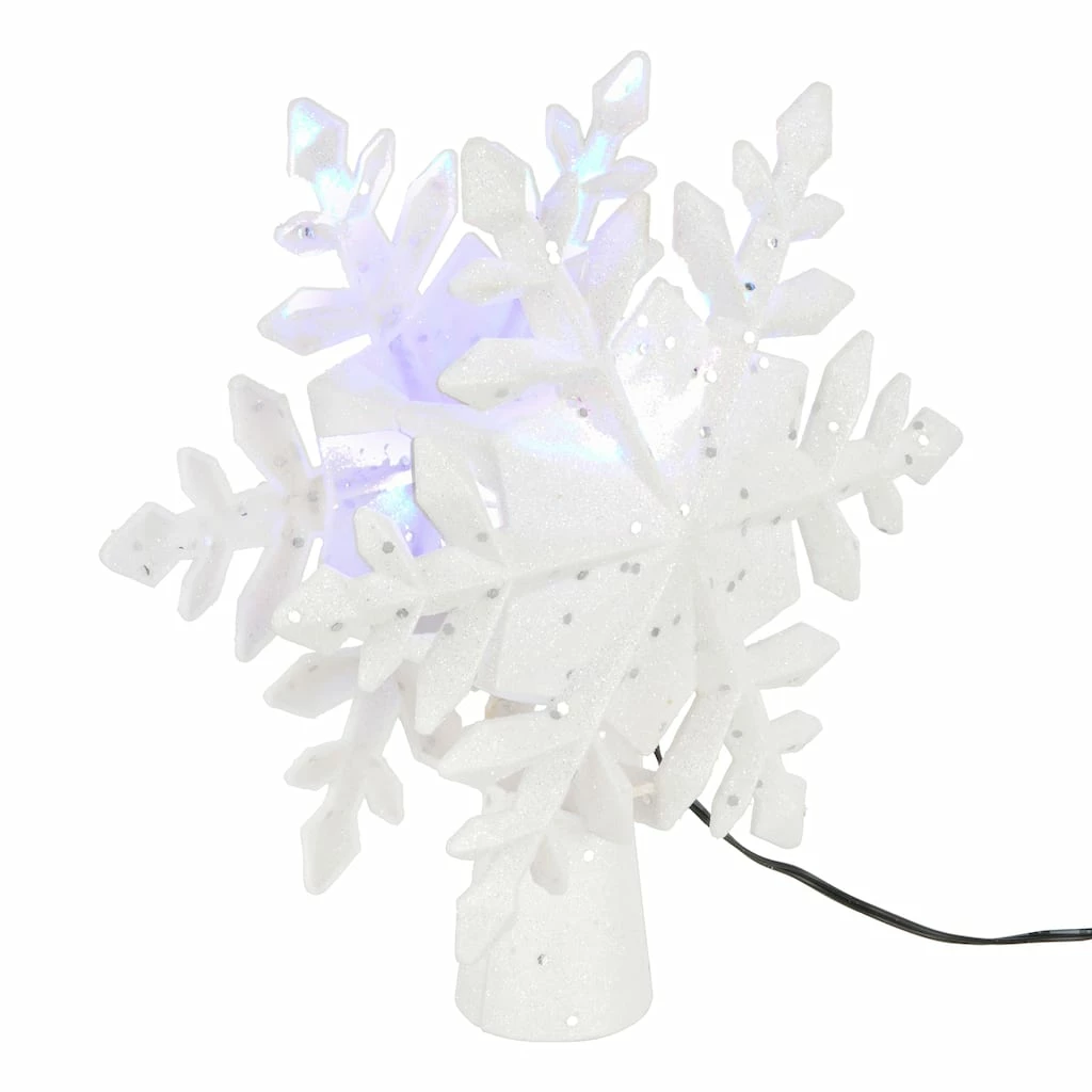 Brand new π 9" White Glitter Snowflake Multicolor Light Projector Tree Topper by Ashland® π 4 Brand new π 9" White Glitter Snowflake Multicolor Light Projector Tree Topper by Ashland® π - Image 2