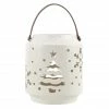 Flash Sale ⌛ 7" White 🔔 Christmas Tree & Snowflake Ceramic Tealight Lantern by Ashland® 🤩 -Christmas Shop 10702120 1