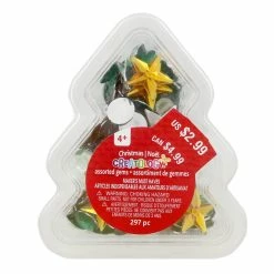 Budget ✨ Assorted 🎅 Christmas Gems In Tree Shaped Container by Creatology™ 🔥 -Christmas Shop 10702193 11