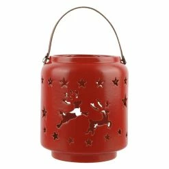 Flash Sale 🌟 7" Red Reindeer Ceramic Tealight Lantern by Ashland® 🌟