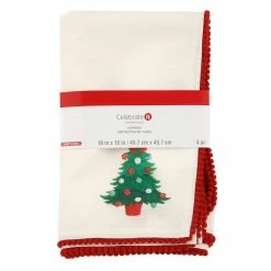 Deals ✨ Christmas Tree Linen Napkins by Celebrate It™, 4ct. 🌟
